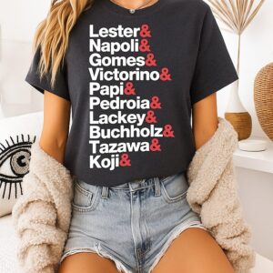 Boston Red Sox Lester And Napoli And Comes And Victorino And Papi And Pedroia T-Shirt