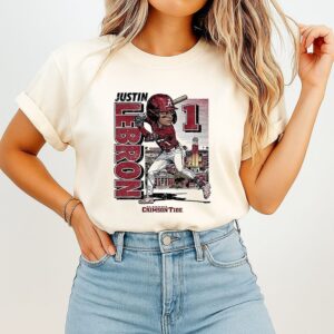 Justin Lebron 1 Alabama Crimson Tide Swing Caricature T-Shirt