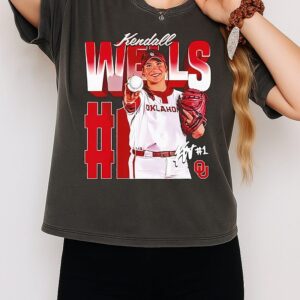 Kendall Wells #1 Oklahoma Sooners Softball Graphic T-Shirt