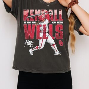 Kendall Wells Oklahoma Sooners Softball 36 Home Runs Signature T-Shirt