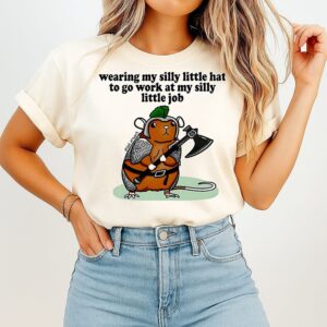 Knight Hamster Wearing My Silly Little Hat To Go Work At My Silly Little Job T-Shirt