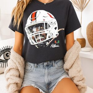 NCAA Football Miami Hurricanes Rueben Bain Jr. Game Face Signature T-Shirt