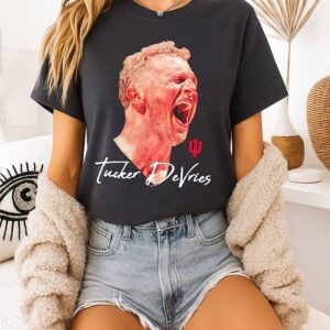 NCAA Men’s Basketball Indiana Sooners Tucker Devries Game Face Signature T-Shirt