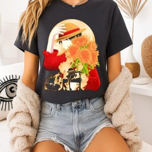 One Piece Monkey D. Luffy Sun Flower Pirate T-Shirt