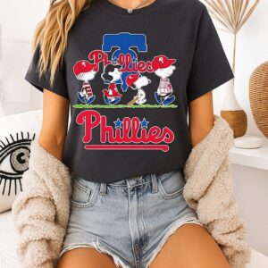 Philadelphia Phillies Baseball X Peanuts Snoopy And Friends Abbey Road T-Shirt
