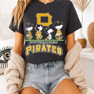 Pittsburgh Pirates Baseball X Peanuts Snoopy And Friends Abbey Road T-Shirt