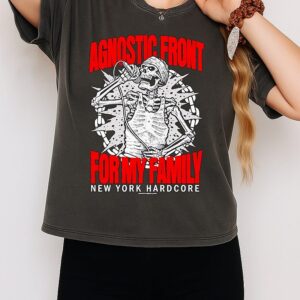 Skeleton Agnostic Front For My Family New York Hardcore T-Shirt