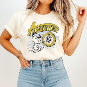 Snoopy And Woodstock X Argentina Soccer World Cup 2026 T-Shirt