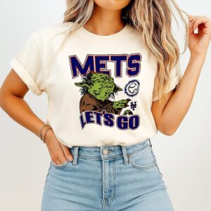Star Wars Yoda Grogu New York Mets Let’s Go T-Shirt