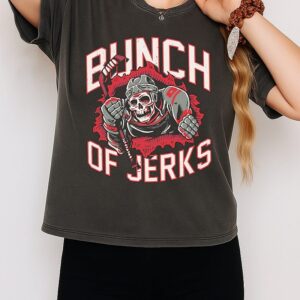 Bunch Of Jerks Carolina Hurricanes Hockey Skeleton T-Shirt