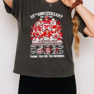 Carolina Hurricanes 1997-2026 30th Anniversary Thank You For The Memories Signatures T-Shirt