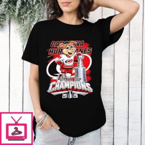 Carolina Hurricanes Stanley Cup Champions 2026 Mascot Trophy T-Shirt