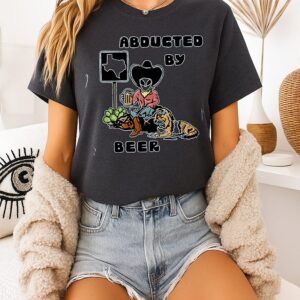 Cowboy Alien San Antonio Spurs Abducted By Beer And Dog T-Shirt
