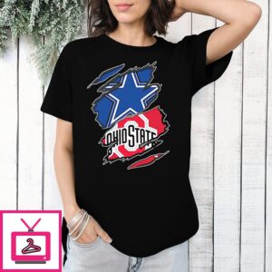 Dallas Cowboys And Ohio State Buckeyes Two Teams One Heart Scratch T-Shirt