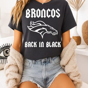 Denver Broncos Back In Black Rugby Logo T-Shirt