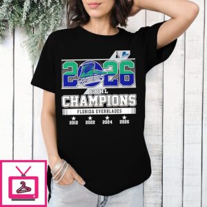 Florida Everblades 4-Time 2012-2026 Echl Champions T-Shirt