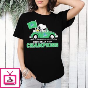 Florida Everblades X Snoopy And Woodstock Driving Car 2026 Kelly Cup Champions T-Shirt