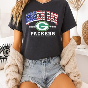 Green Bay Packers NFL 1776-2026 250 Years 4th Of July American Flag T-Shirt