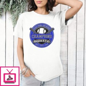 Greyhound Baseball Boosters Ocean Springs Greyhounds Back 2 Back 2 Back Region 47-A Champions T-Shirt