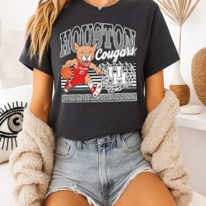Houston Cougars Red Mascot Basketball T-Shirt