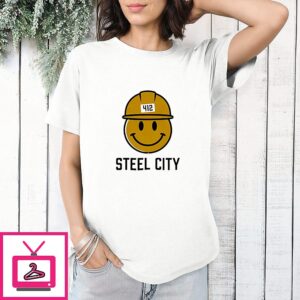 Icon Steel City 412 Smiley Hardhat T-Shirt Funny T-Shirt