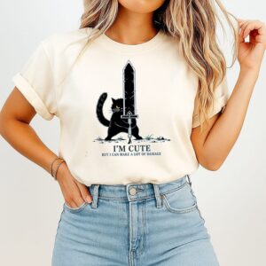 I’m Cute But I Can Make A Lot Of Damage Cat Knight T-Shirt