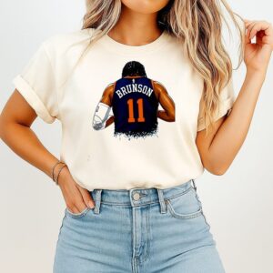 Jalen Brunson No 11 New York Knicks His Back View Of Him NBA Champions Mvp T-Shirt