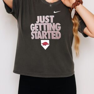 Just Getting Started Arkansas Razorbacks Women’s Softball T-Shirt