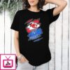 Kansas City Chiefs And Kansas City Royals Two Teams One Heart Scratch T-Shirt