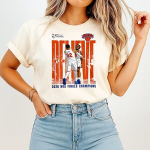 Karl-Anthony Towns And Jalen Brunson New York Knicks 2026 NBA Finals Champions Believe T-Shirt
