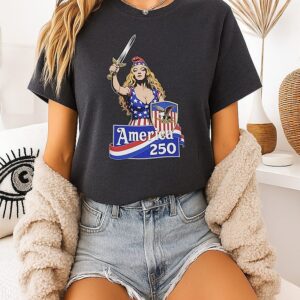 Lady Columbia America 250 Years USA Patriotic T-Shirt