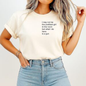 Lizzo Wearing I May Not Be The Prettiest Girl In The Room But What I Do Have Is A Gun T-Shirt