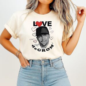 Love Jacob Degrom Texas Rangers Baseball Heart Signature T-Shirt