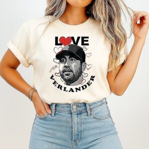 Love Justin Verlander Detroit Tigers Baseball Heart Signature T-Shirt