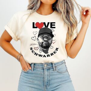 Love Kyle Schwarber Philadelphia Phillies Baseball Heart Signature T-Shirt
