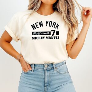 Mickey Mantle 7 New York Yankees Signature T-Shirt