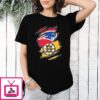 New England Patriots And Boston Bruins Two Teams One Heart Scratch T-Shirt