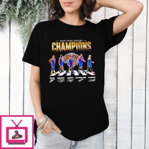 New York Knicks Hart Bridges Anunoby Towns Brunson 2026 NBA Champions Signatures T-Shirt