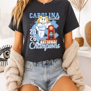 North Carolina Tar Heels 2026 National Champions Mascot Trophy T-Shirt
