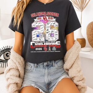 Oklahoma Sooners 2026 42-23 National Champions Signatures T-Shirt