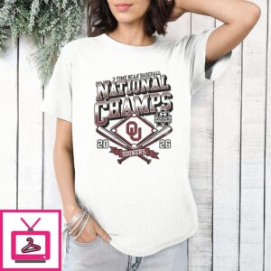 Oklahoma Sooners 3-Time NCAA Baseball National Champions 2026 T-Shirt