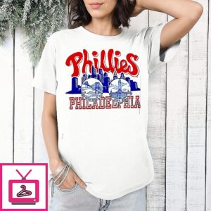 Philadelphia 76ers Walt Whitman Bridge City Hall Skyline T-Shirt