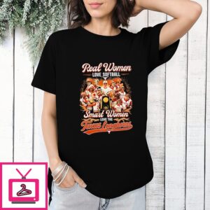 Real Women Love Softball Smart Women Love The Texas Longhron T-Shirt