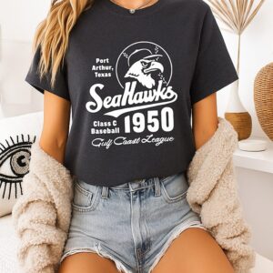 Sea Hawks Port Arthur Texas Class C Baseball 1950 Gulf Coast League T-Shirt