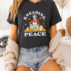 Skeleton Baker Kneading Peace Graphic T-Shirt