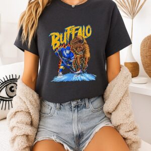 Skeleton Buffalo Sabres Hockey Fire Graphic T-Shirt