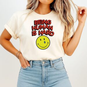 Smiley Being Human Is Hard Cartoon T-Shirt