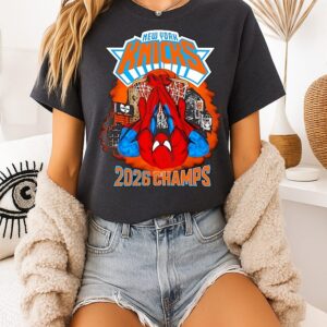 Spider Man New York Knicks 2026 NBA Champs T-Shirt