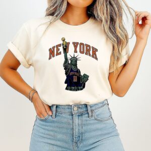 Statue Liberty Jalen Brunson New York Knicks Trophy Meme T-Shirt