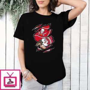 Tampa Bay Buccaneers And Florida State Seminoles Two Teams One Heart Scratch T-Shirt